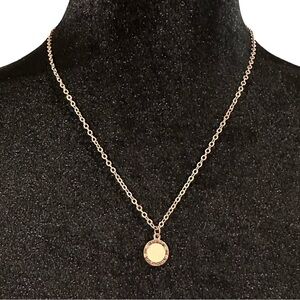 GUESS Los Angeles Pendant Necklace Gold Tone Rhinestone Detail